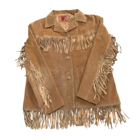 Marlboro Vintage 90s Western Boho Leather Fringe Jacket size 2XL - Picture 1 of 8